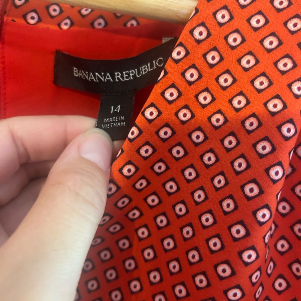 Banana Republic Red Patterned Mini Dress - Picture 8 of 8